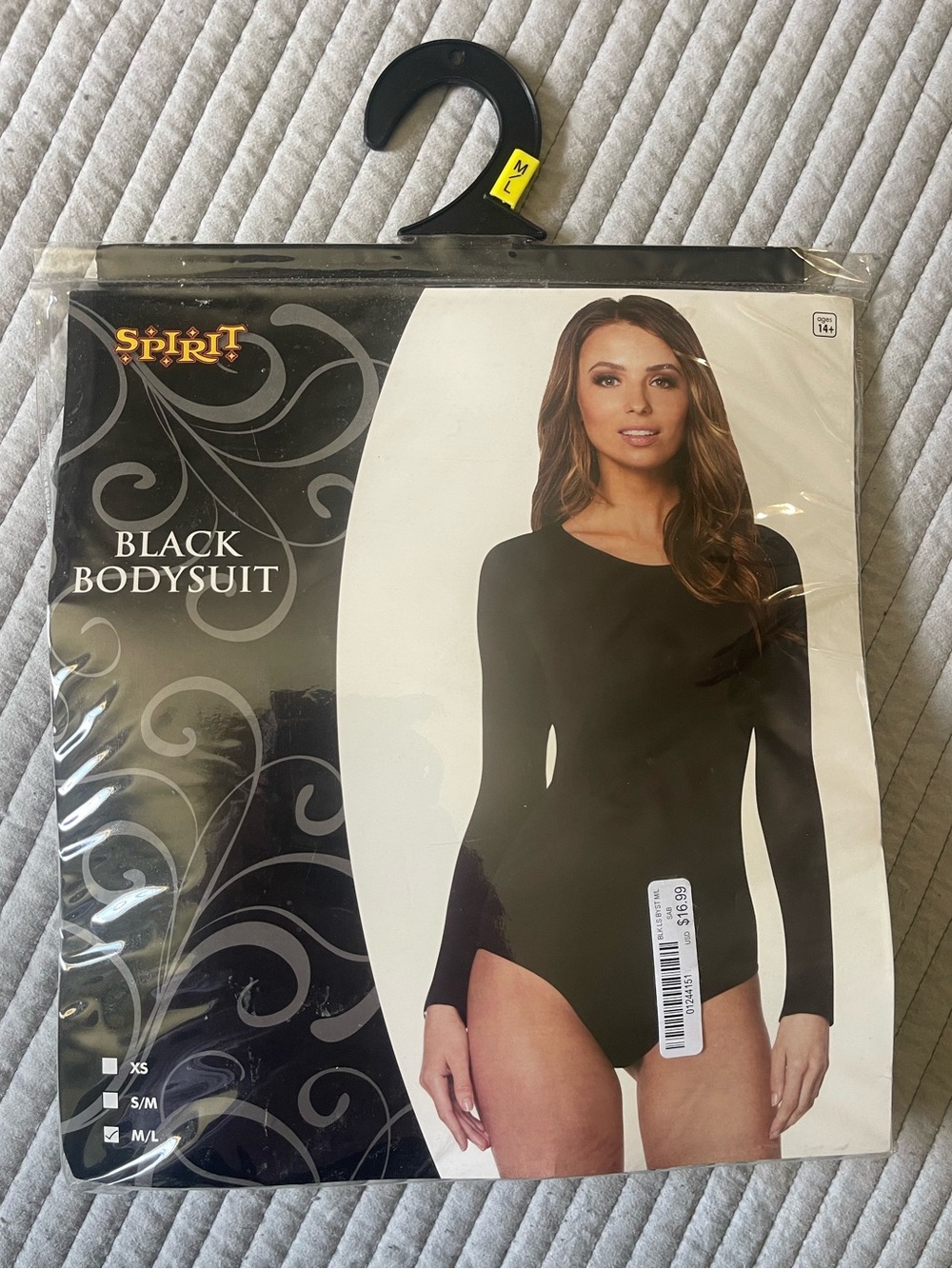 Spirit Black Long-Sleeve Bodysuit